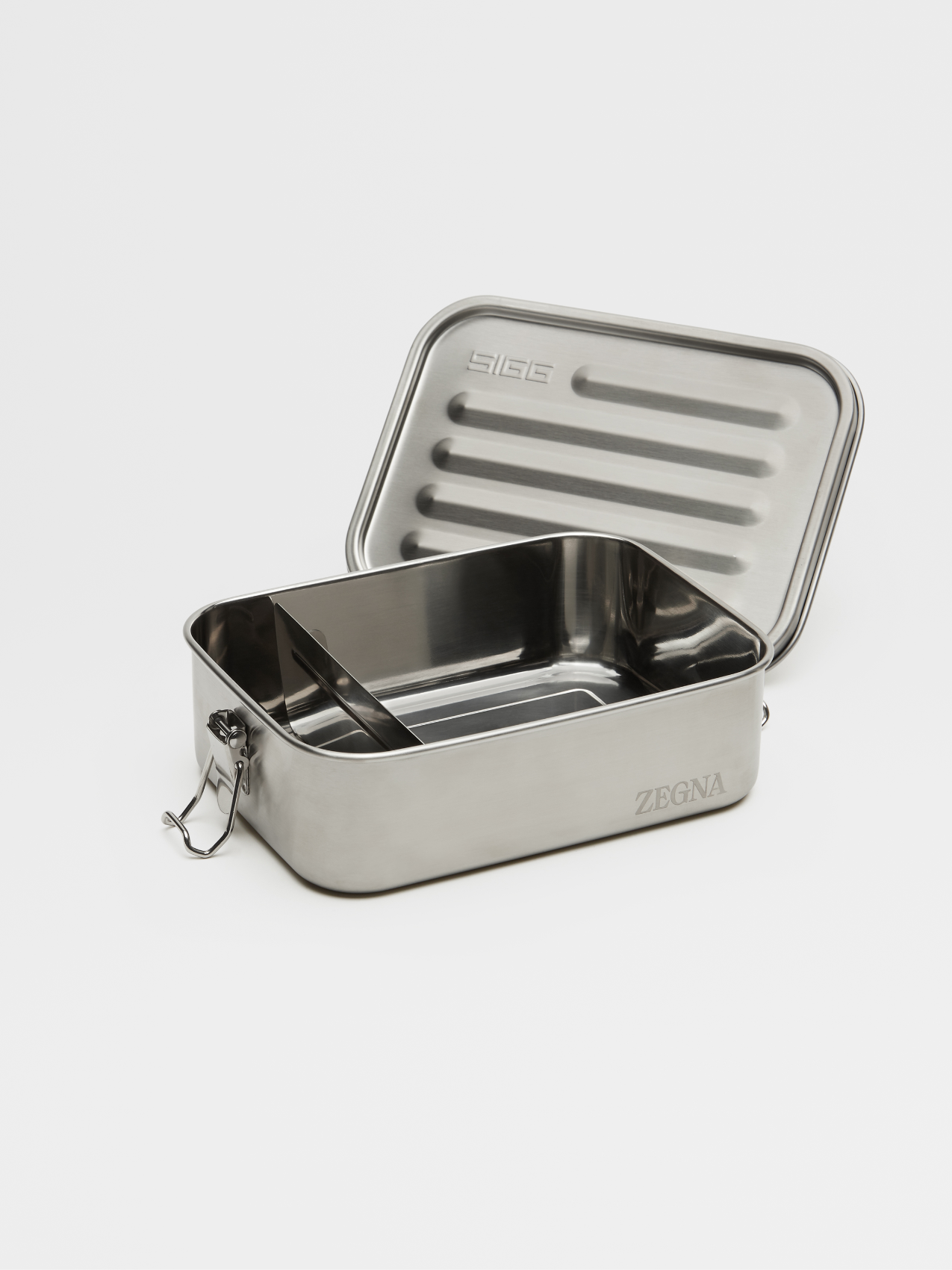 Zegna & Sigg Grey Stainless Steel Gemstone Lunch Box